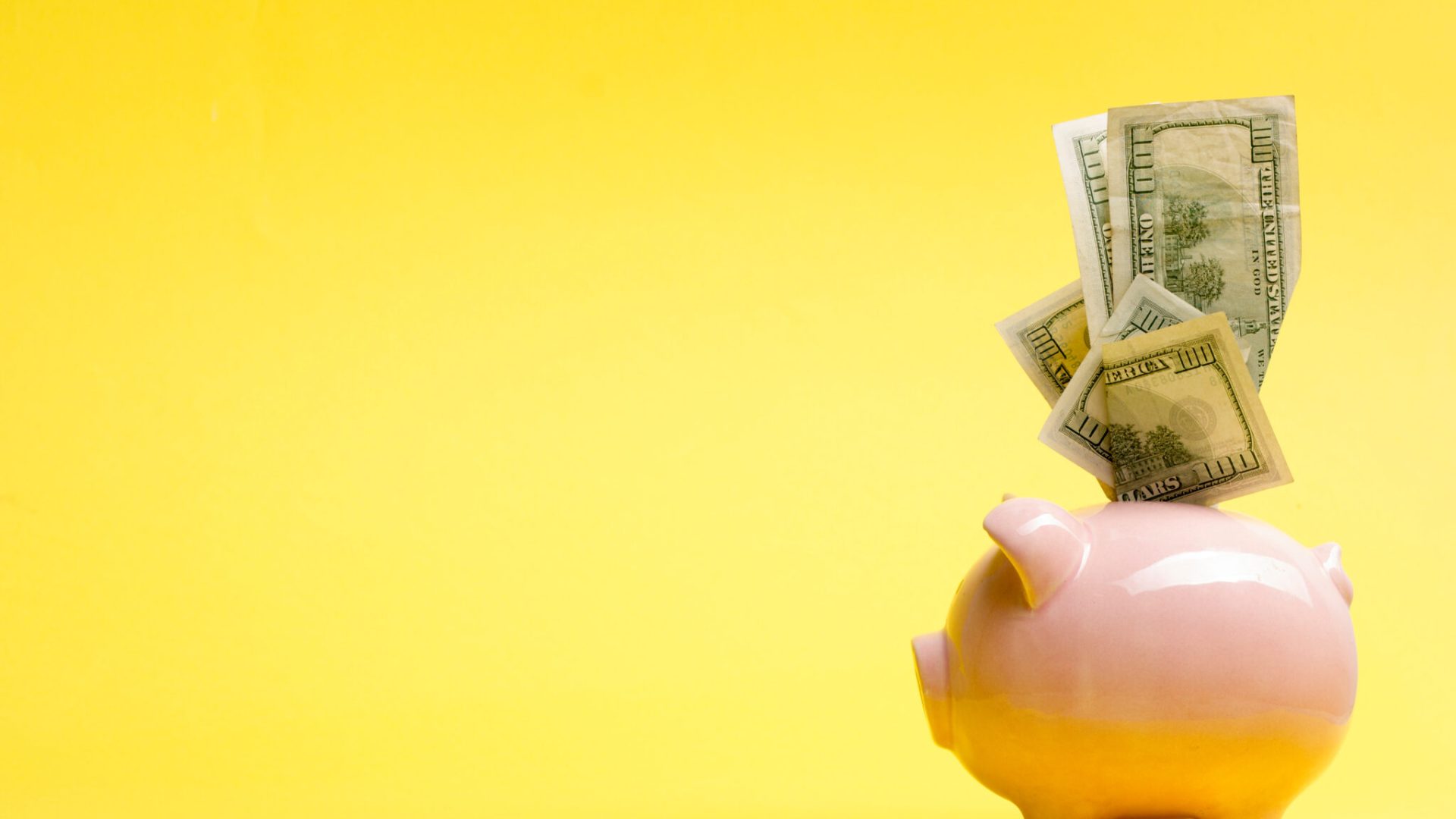 Money going into piggy bank