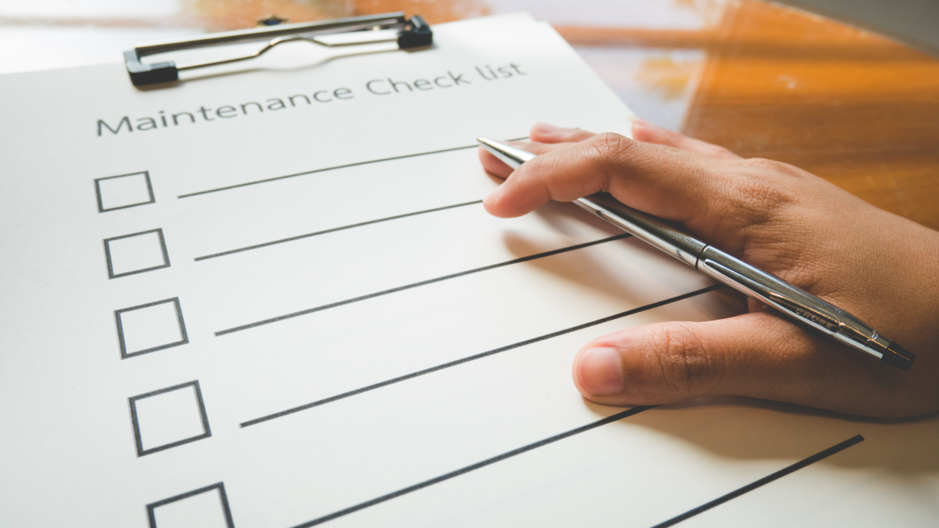 maintenance checklist