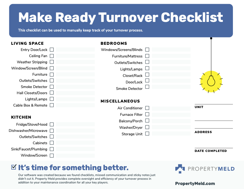 turnover checklist